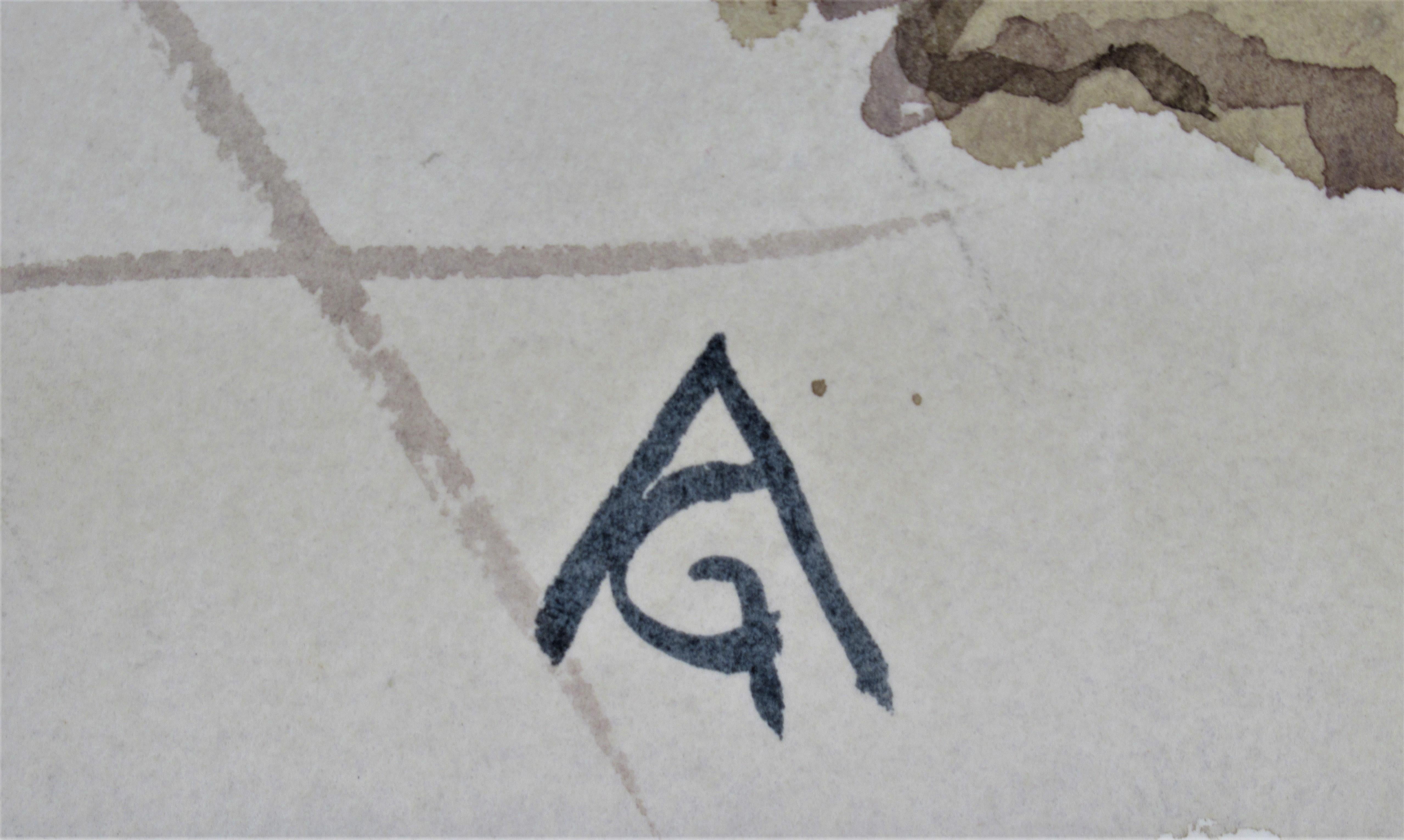 Artiste :  Arnold Grossman (Américain, 1923-2016)
Titre :  Alcatraz
Année :  c.1980
Moyen :	Aquarelle
Papier :  Papier aquarelle
Taille de l'image : 12 x 15.90 pouces
taille du papier : 12 x 15.90 pouces
Signature :  Signé en bas à droite par
