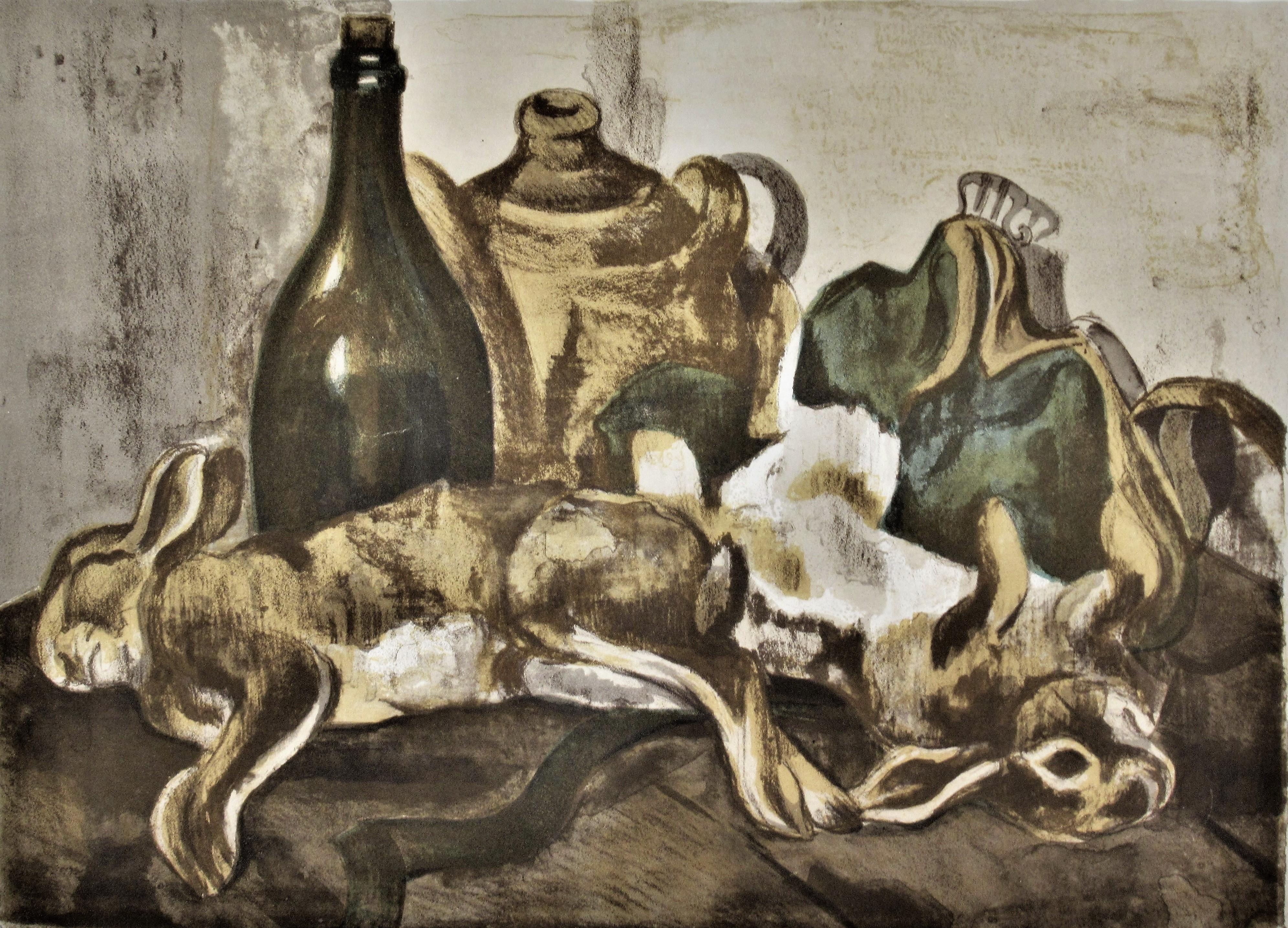 Nature Morte aux Lapins (Stillleben mit Kaninchen) – Print von Maurice Mourlot