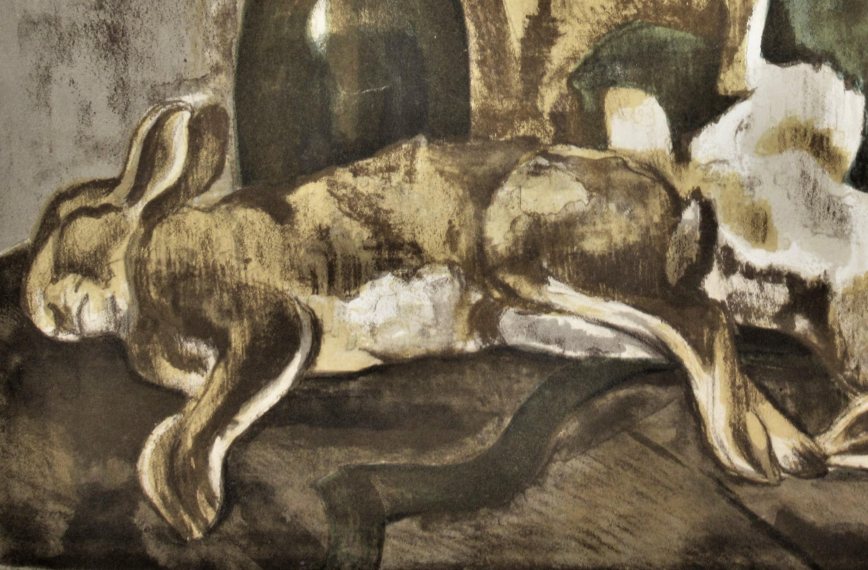 Nature Morte aux Lapins (Stillleben mit Kaninchen) (Impressionismus), Print, von Maurice Mourlot