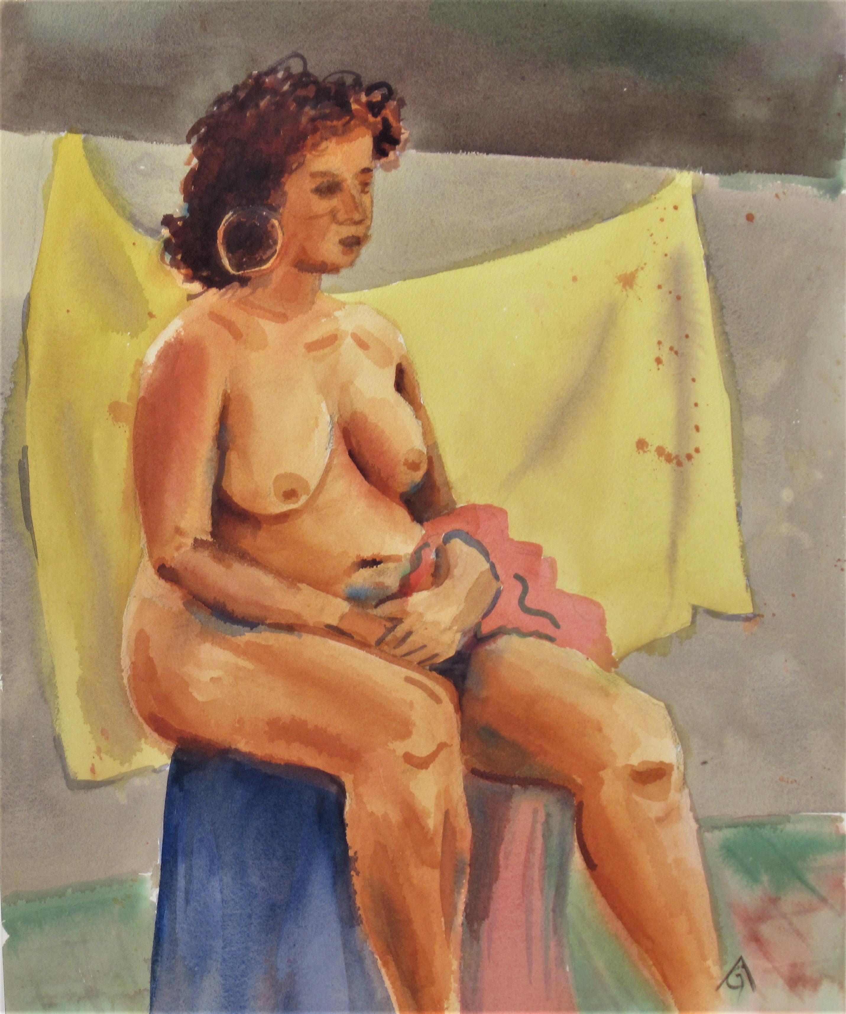 Figurative Art Arnold A. Grossman - Siège Nu de couleur chair