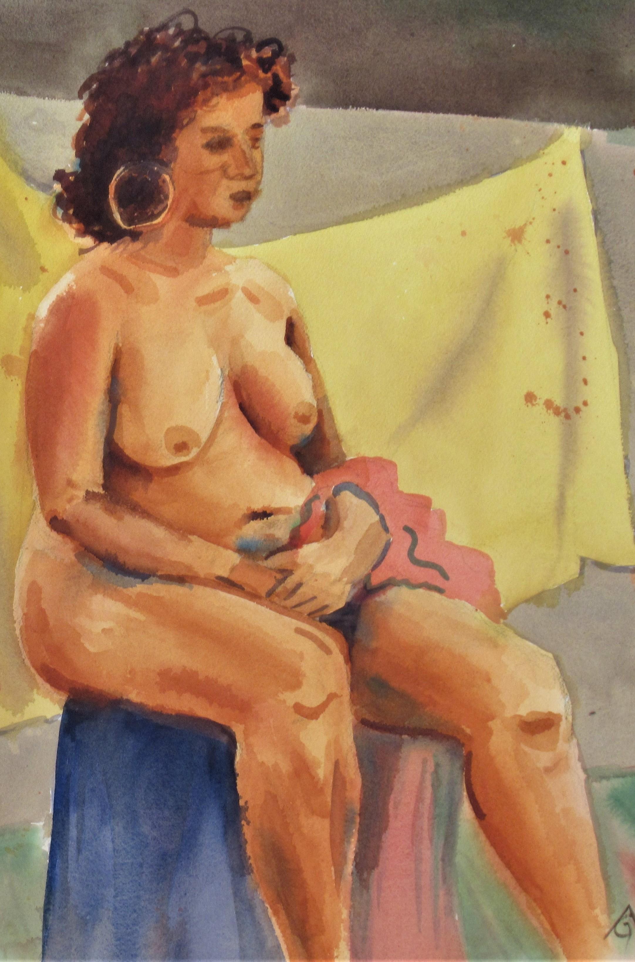 Seating Nude - Art by Arnold A. Grossman