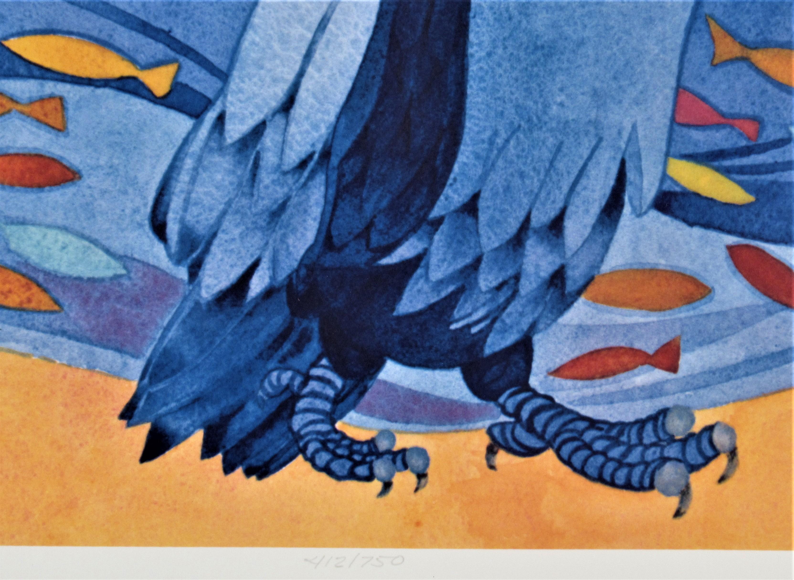 Raven and Herring - Folk Art Print by Rie Munoz