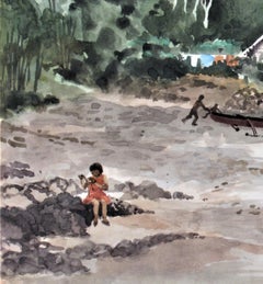 Paisaje costero con Niño
