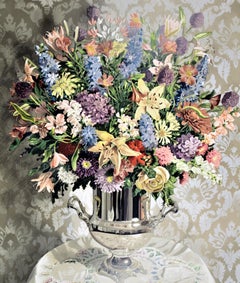 Still Life with Silver Vase, large color serigraph