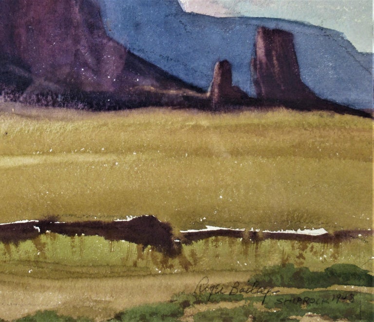 Shiprock (New Mexico) - Gray Landscape Art by Roger Bailey