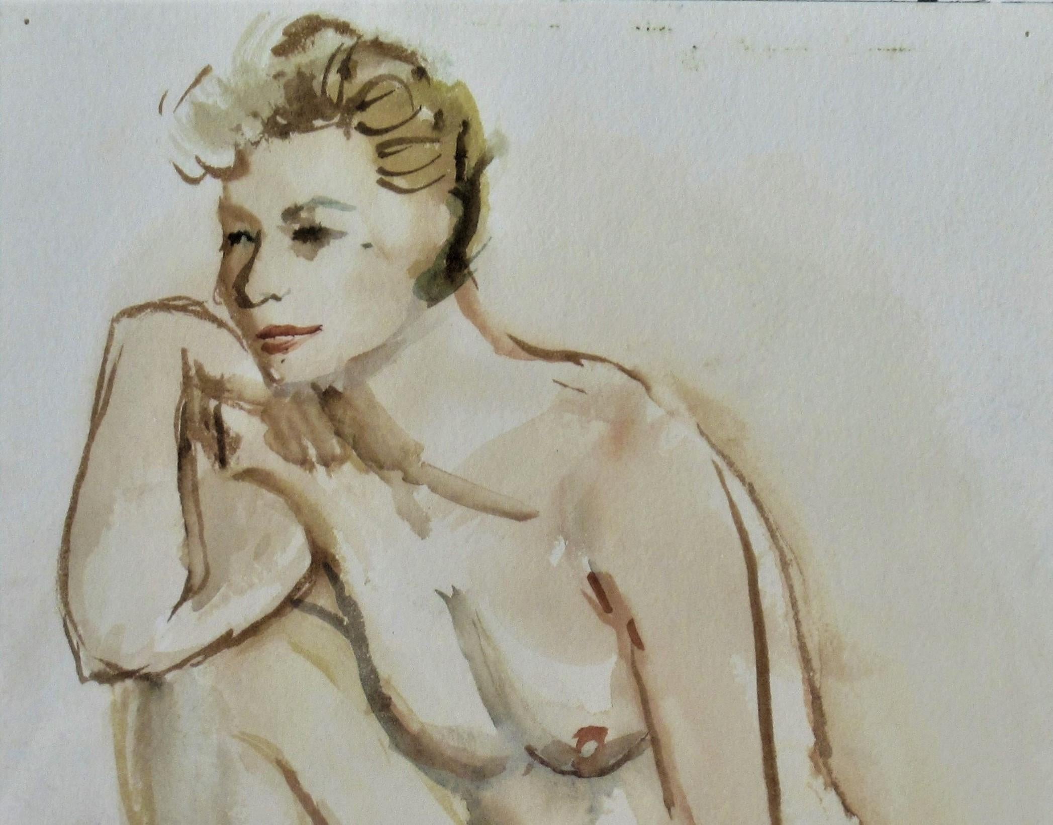 Hautfarbener Nackt (Amerikanischer Impressionismus), Art, von Hernst Stolz