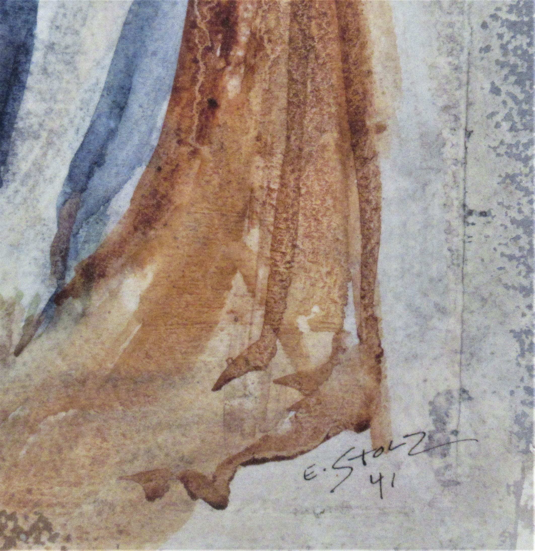 Frau sitzend (Grau), Figurative Art, von Hernst Stolz