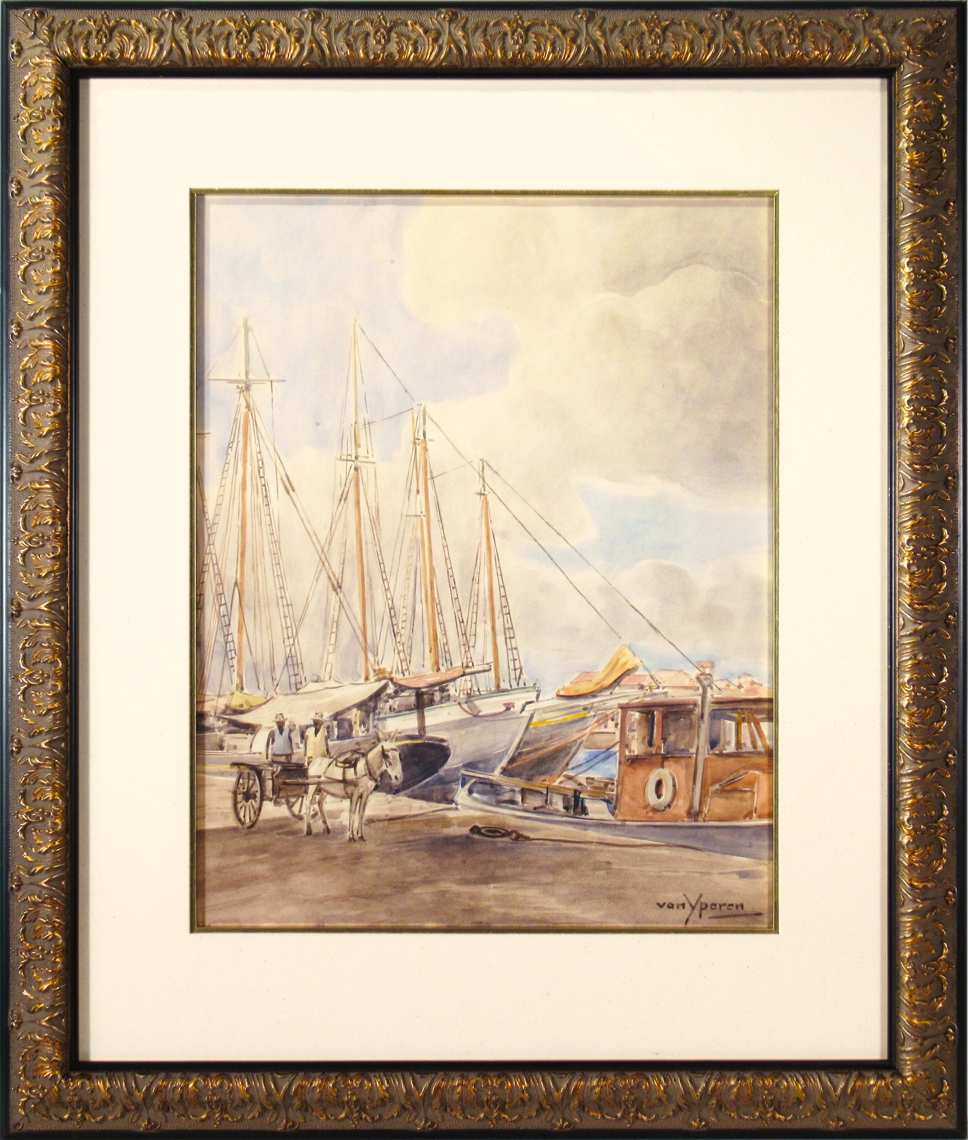 Figurative Art de Gerrit Willem Van Yperen - Puerto en Trinidad
