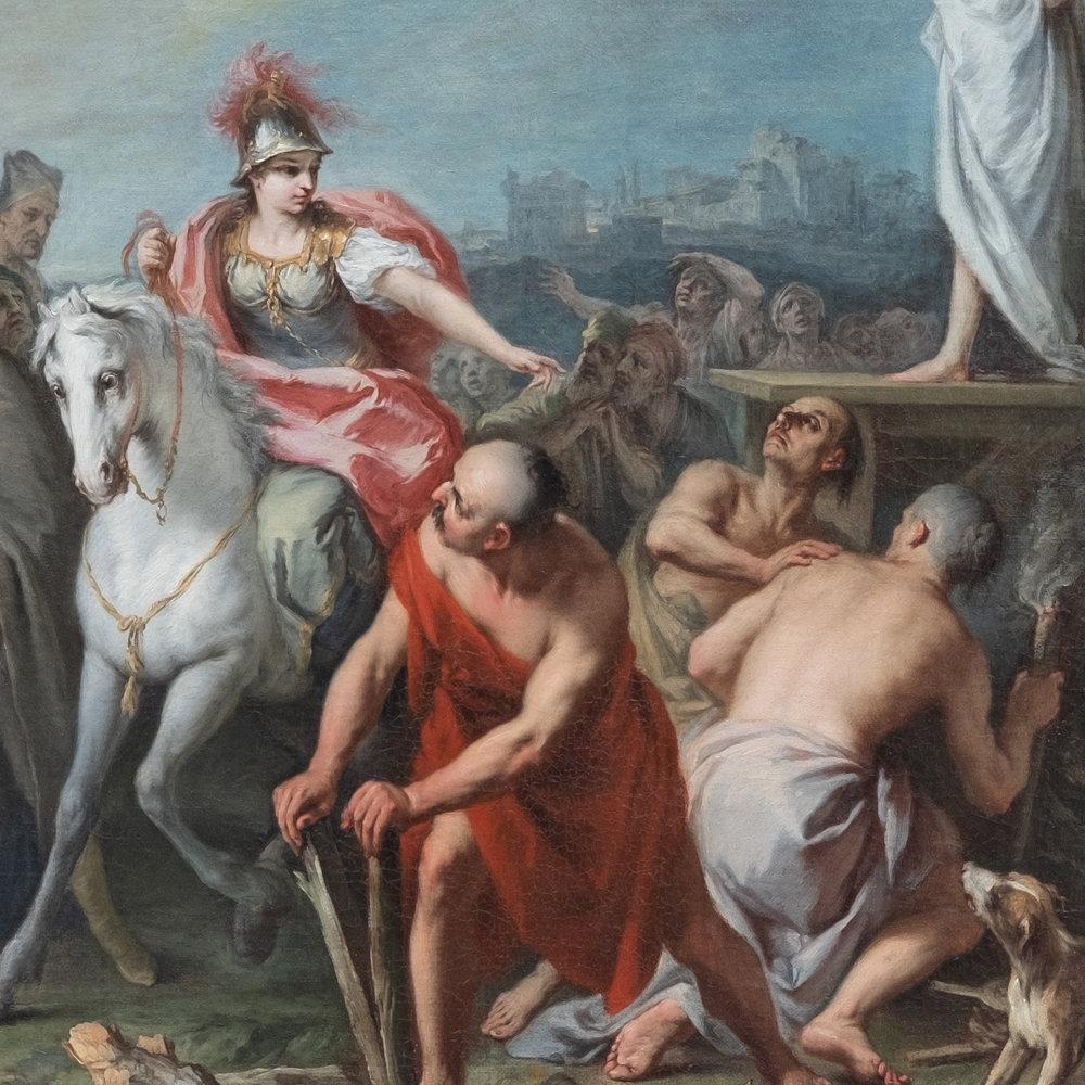 Clorinda Rescuing Olindo and Sophronia - Painting by Jacobo Amigoni