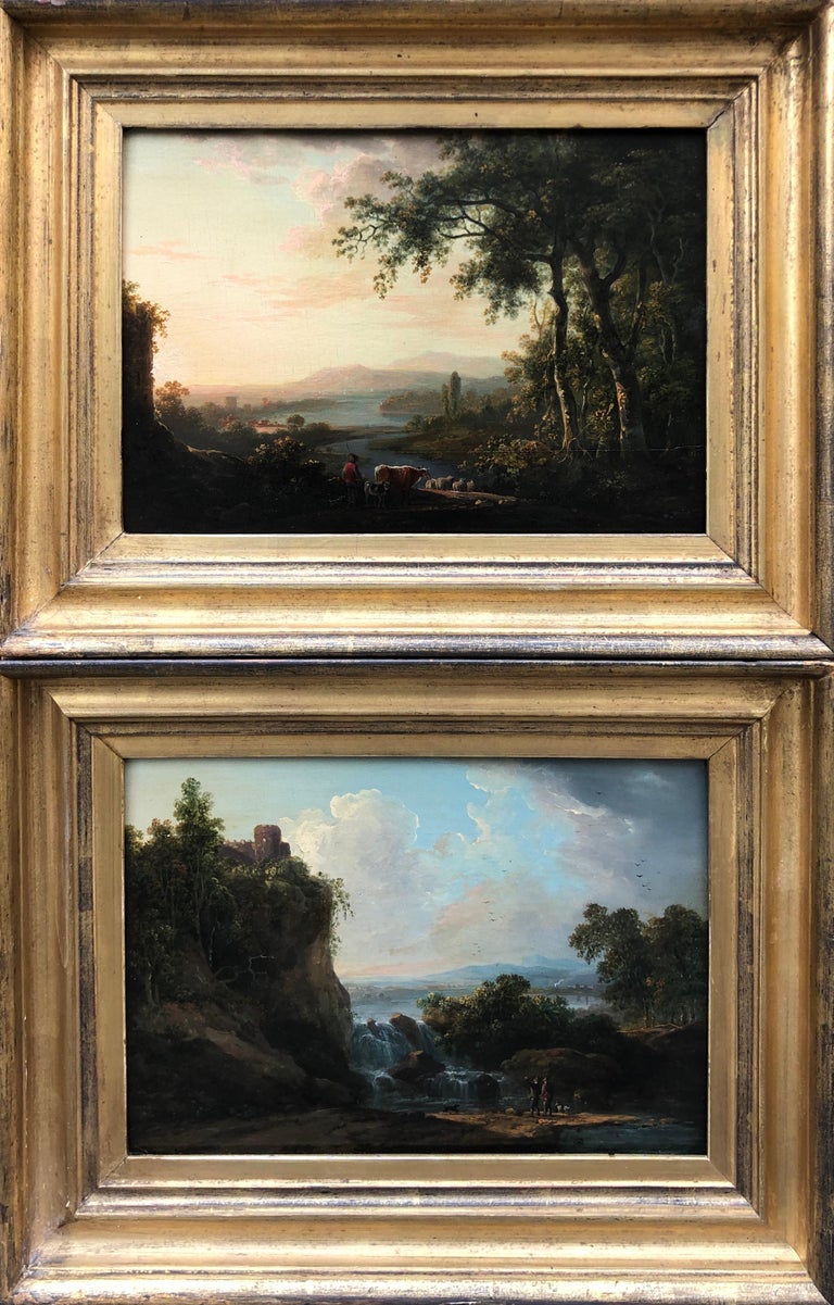 Abraham Pether Landscape Painting - Stunning Pair of 18th Century Arcadian English Landscapes