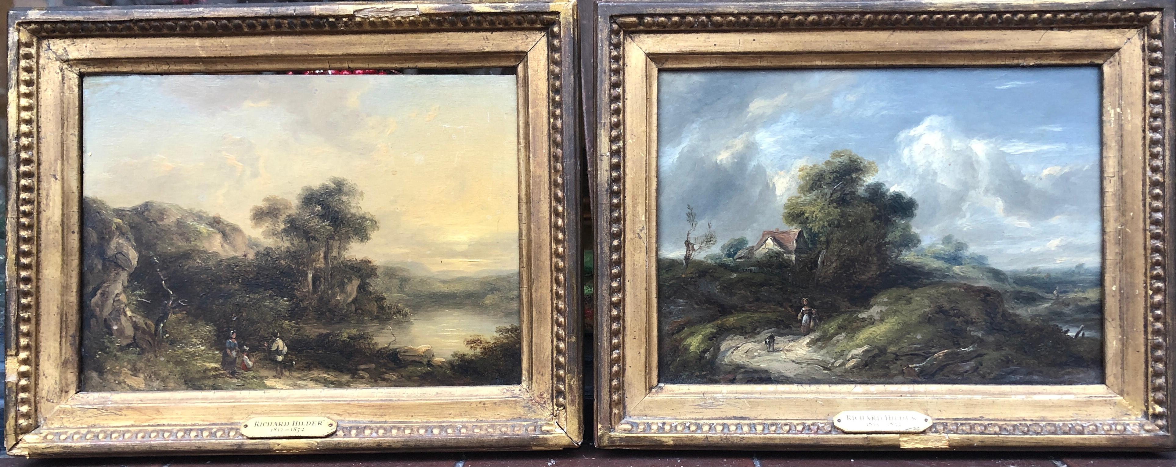 Richard Hilder Landscape Painting - A Beautiful Pair of Early 19th Century Landscapes 