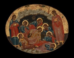 Antique Greek Icon of The Seven Sleepers of Ephesus