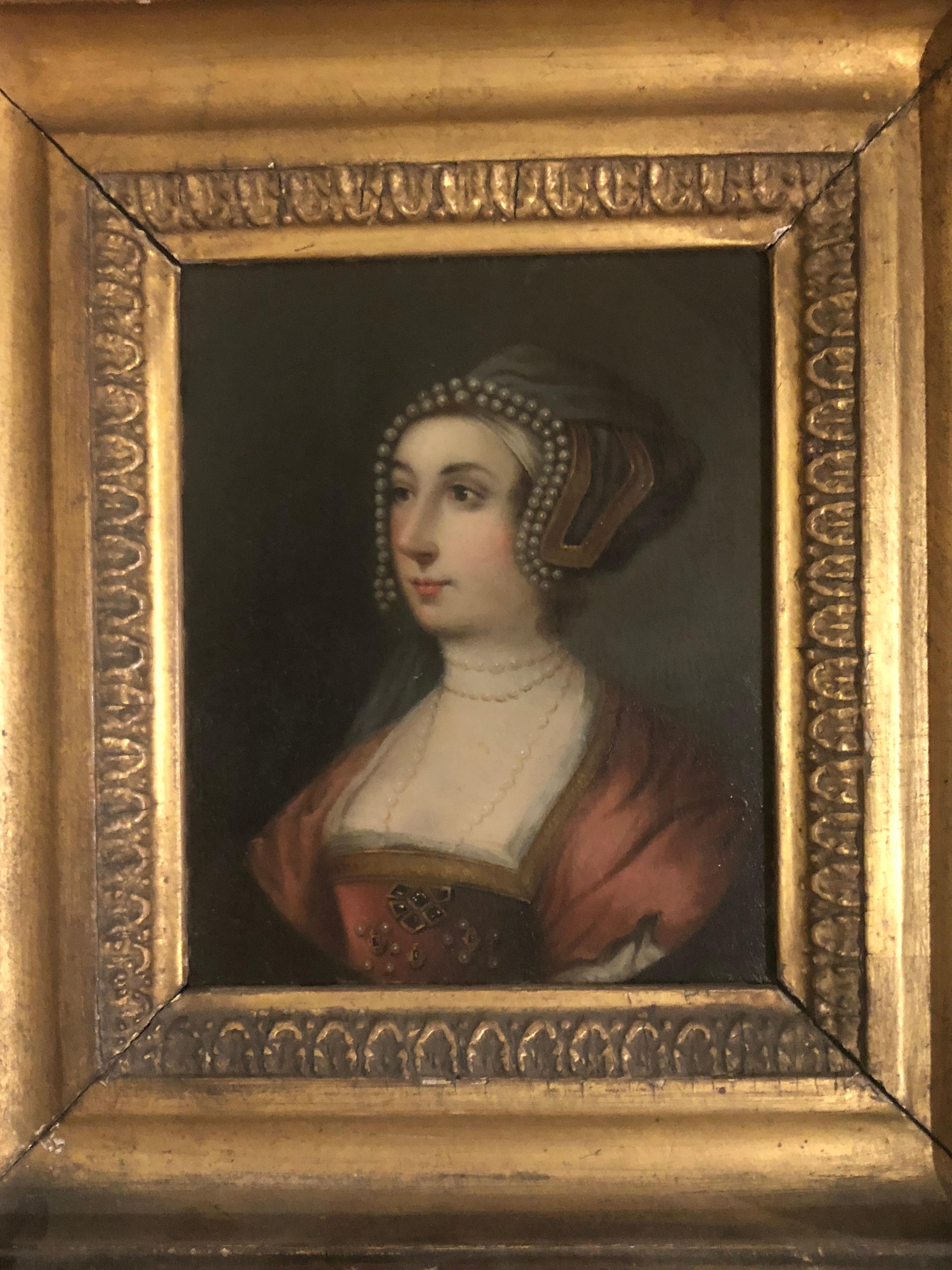 An Exquisite and Rare Portrait of Ann Boleyn (circa 1500-1536), Queen of England - Painting by Unknown