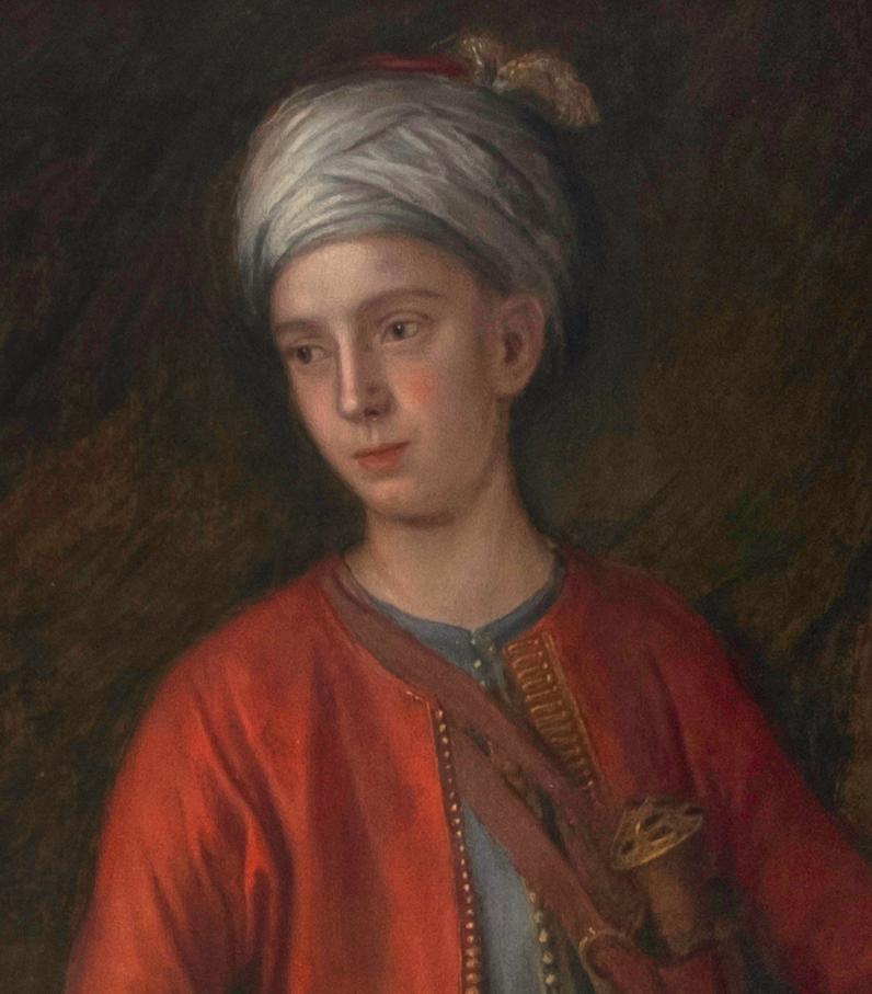 Porträt des 4. Earl of Sandwich aus dem 18. Jahrhundert, eine Ansicht von Konstantinopel und darüber hinaus – Painting von Attributed to George Knapton