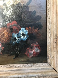 Oil Painting Still Life with Flowers (Parrot Tulip, Roses, Poppies)