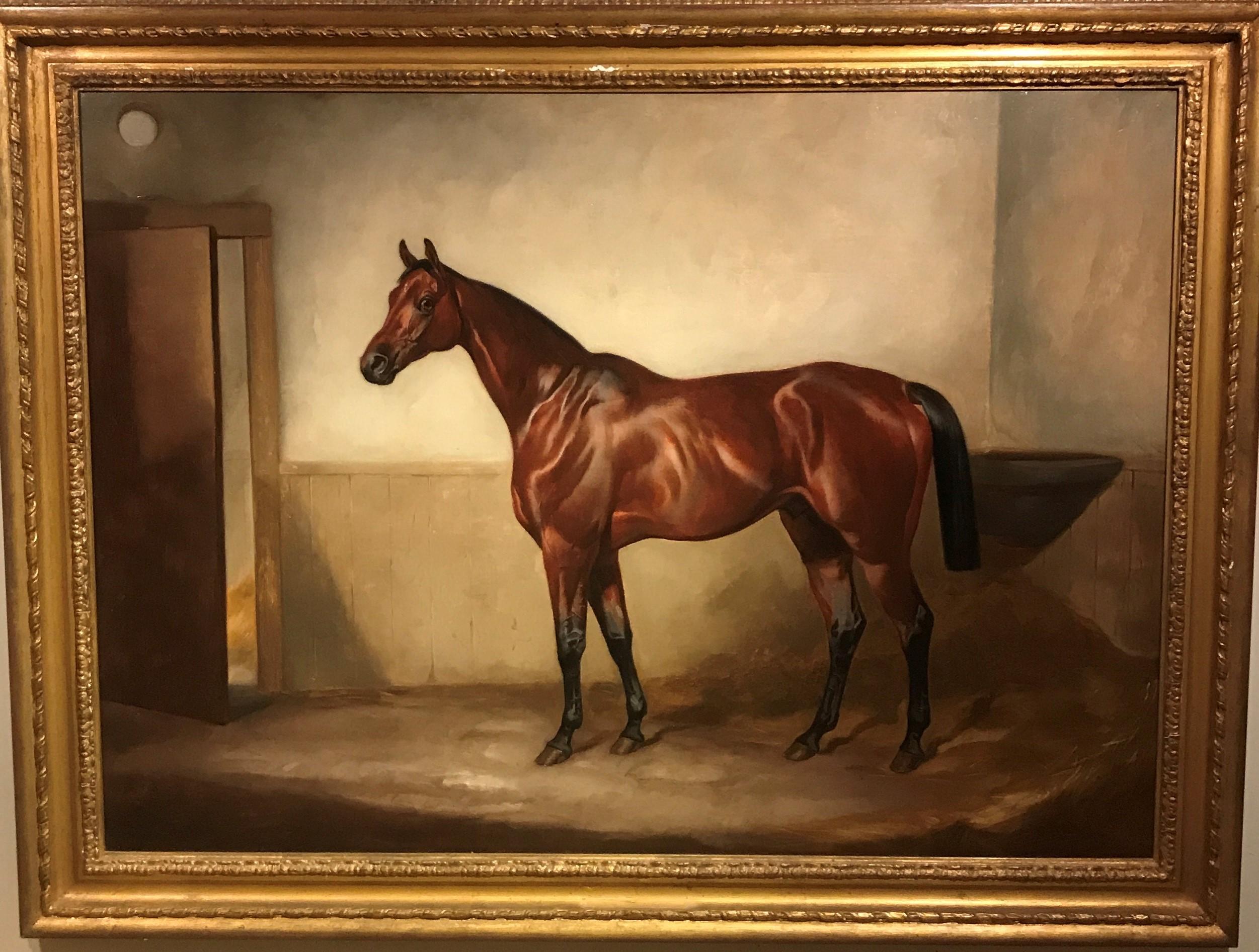 John E. Ferneley, Snr. Animal Painting - Luminous Oil Painting of a Horse by John Fernneley Snr. 'Bay Hunter'