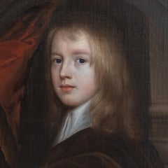 17th Century Oil Painting Portrait of a Young English Boy