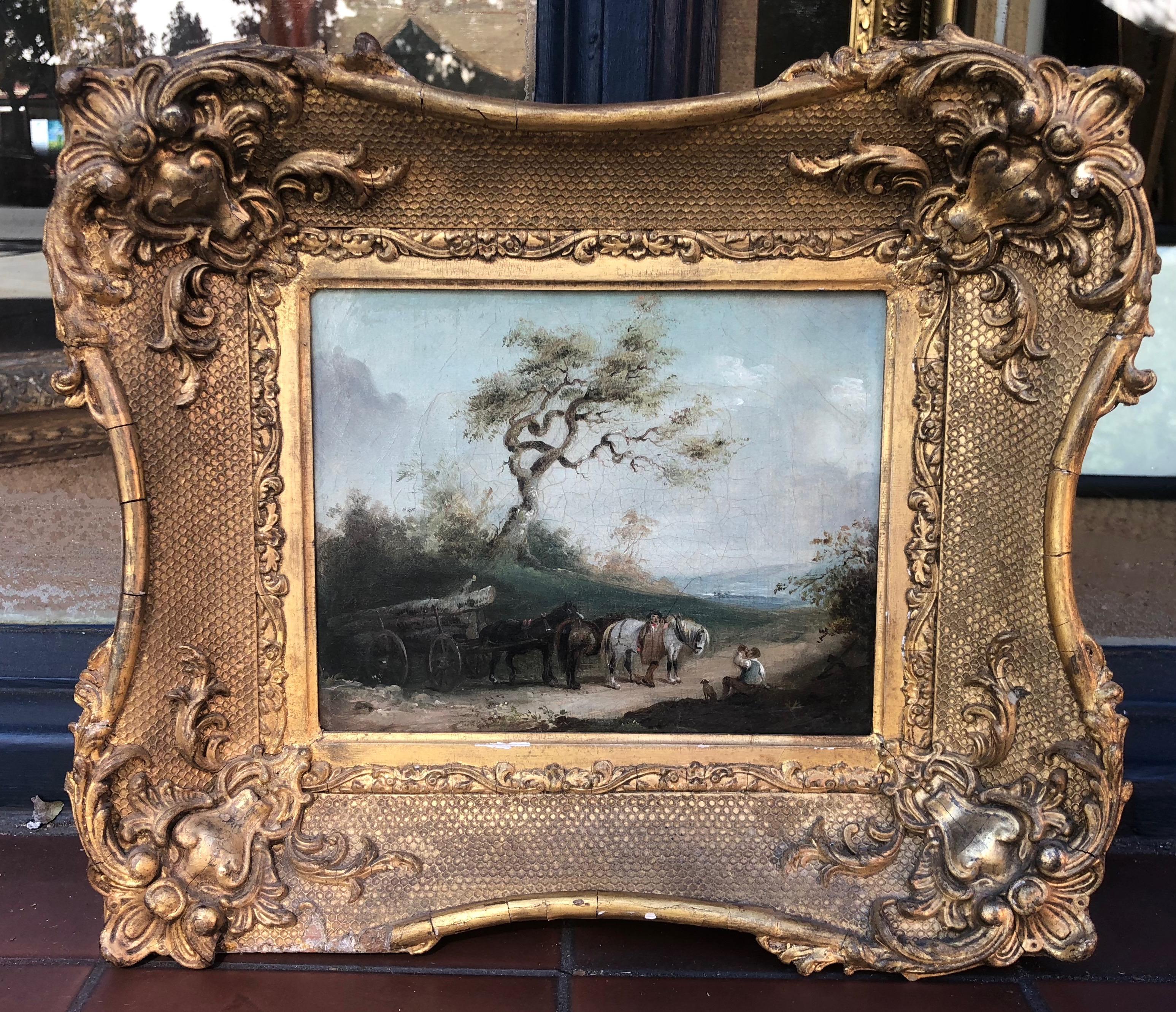 Tranquil Pair of 18th Century English Country Scenes - Painting by John Taylor of Bath