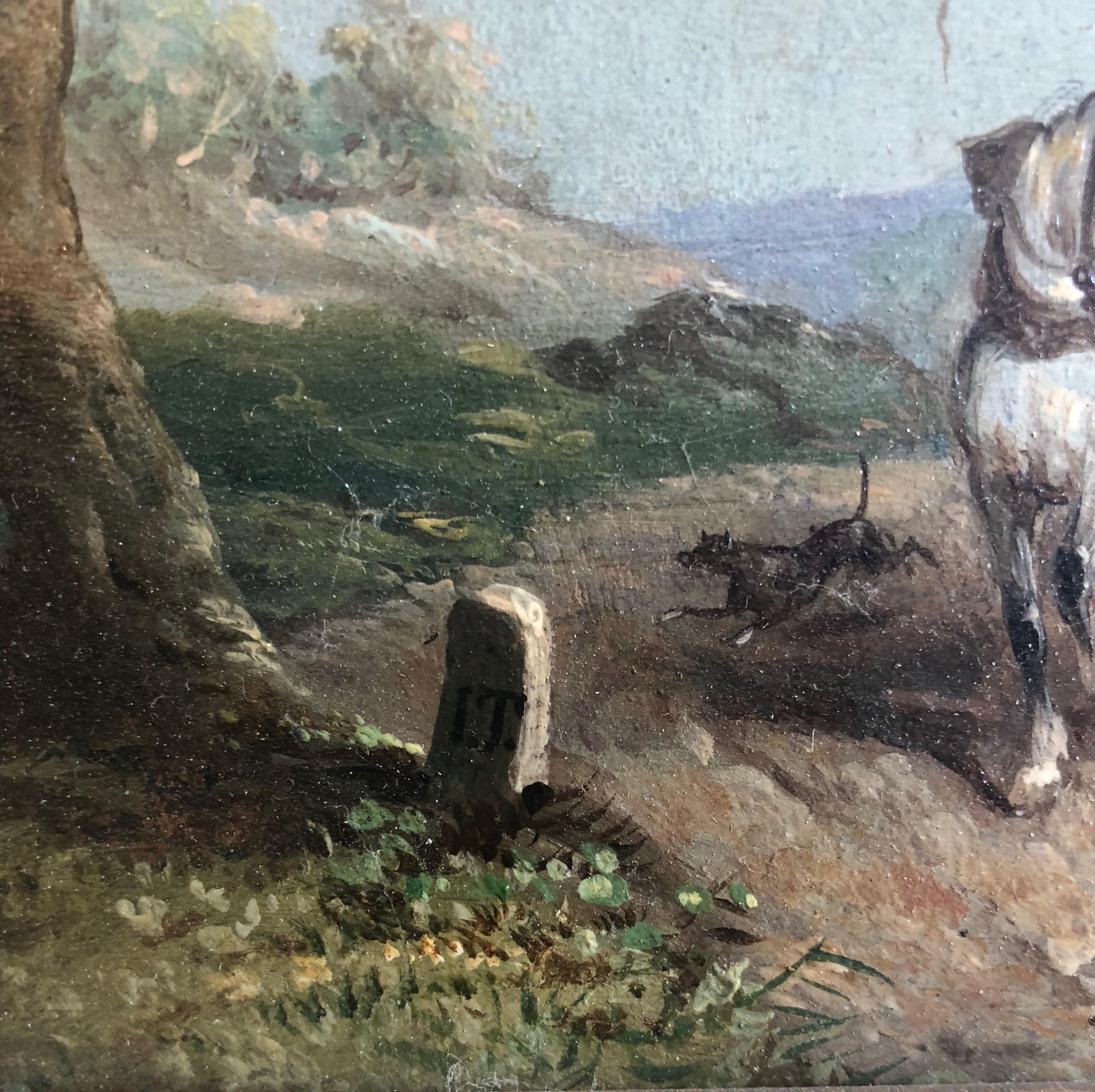 Tranquil Pair of 18th Century English Country Scenes - Gray Landscape Painting by John Taylor of Bath