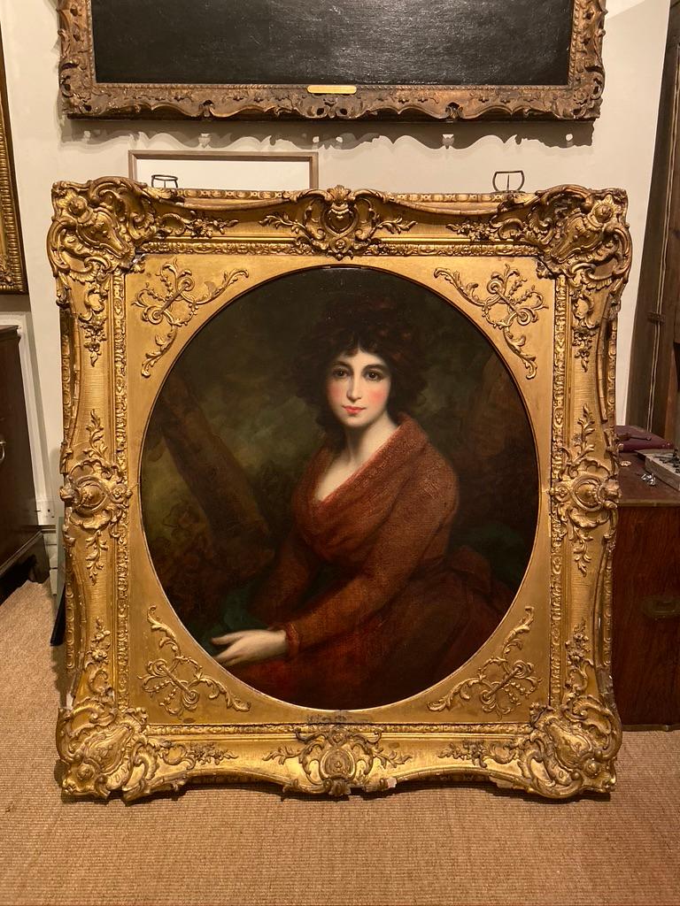 Peinture à l'huile du 19e siècle Portrait d'une muse en vente 1