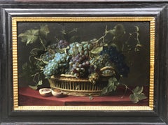 17th Century Flemish still life basket of grapes by Studio of Frans Snyders
