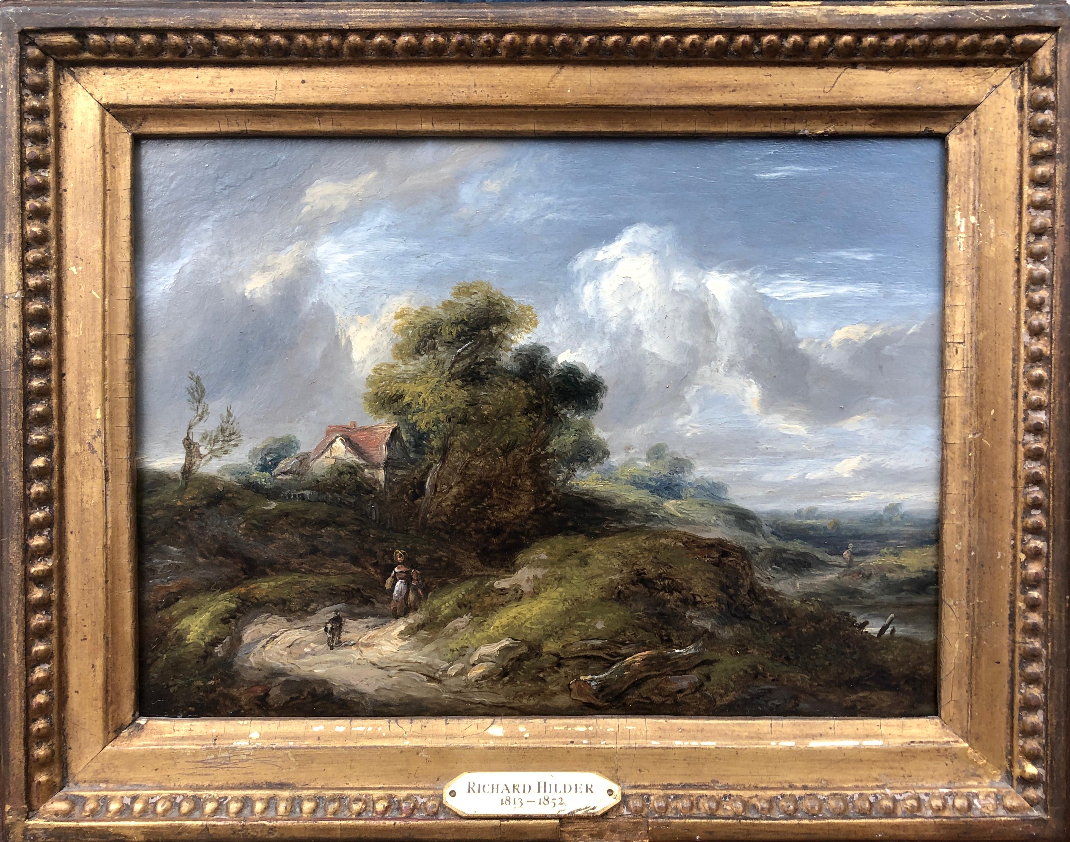 Una bella coppia di paesaggi dei primi del XIX secolo - Painting di Richard Hilder