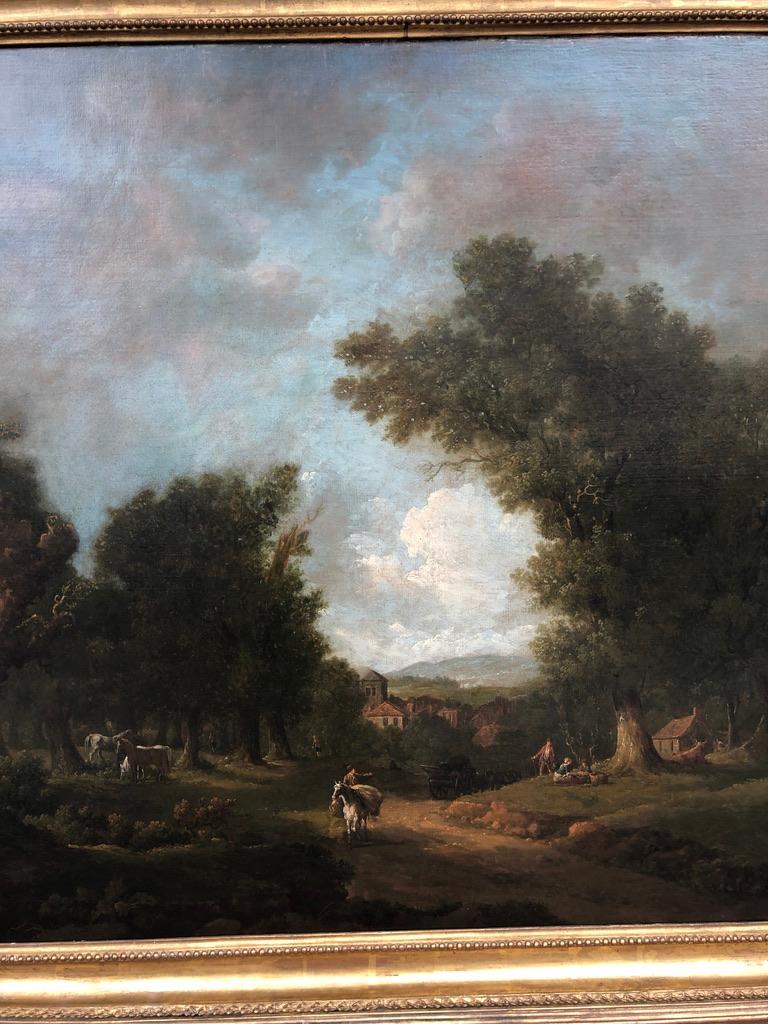 George Barret Sr. (1730-1784)
Landscape with Figures
Oil on Canvas
47 x 57 inches framed

George Barret Sr. RA (c. 1730 – 29 May 1784) was one of irelands great landscape painters best known for his oil paintings and for some of his watercolours. He