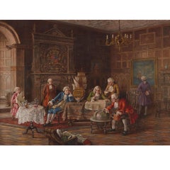 « The Route of the Expedition » (La route de l'expédition):: huile sur toile peinture de portrait de groupe