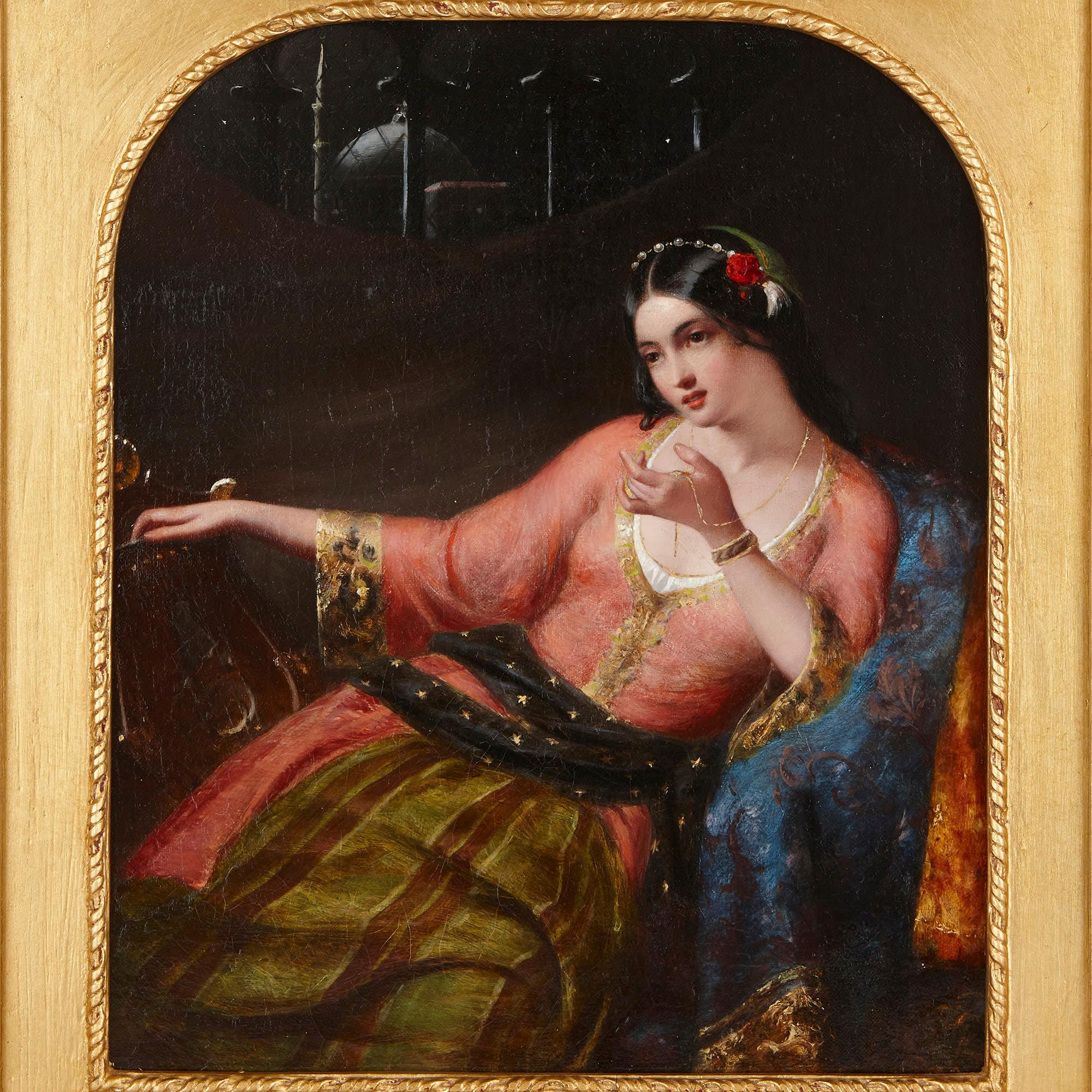 Orientalist harem painting in giltwood frame by O’Neil  - Painting by Henry Nelson O'Neil