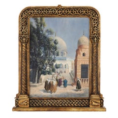 Orientalist watercolour of the Dome of the Rock by Hans Aescher