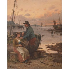 Set of two oil paintings of fishermen by F. Hörde