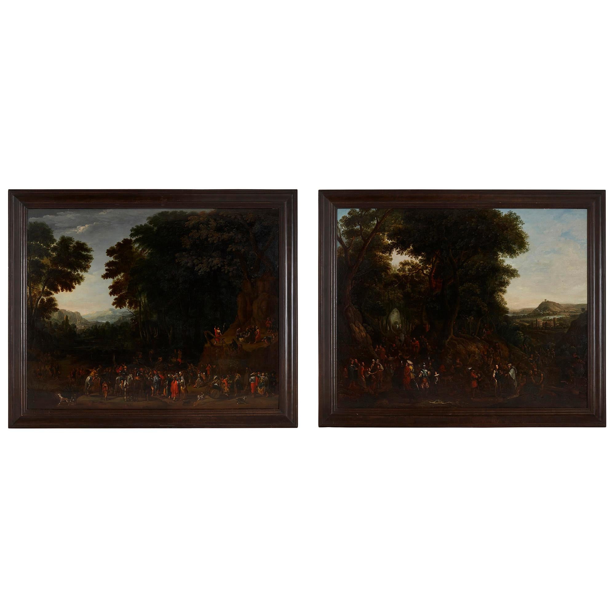 Two oil on panel Old Master landscape paintings by Johannes Jakob Hartmann