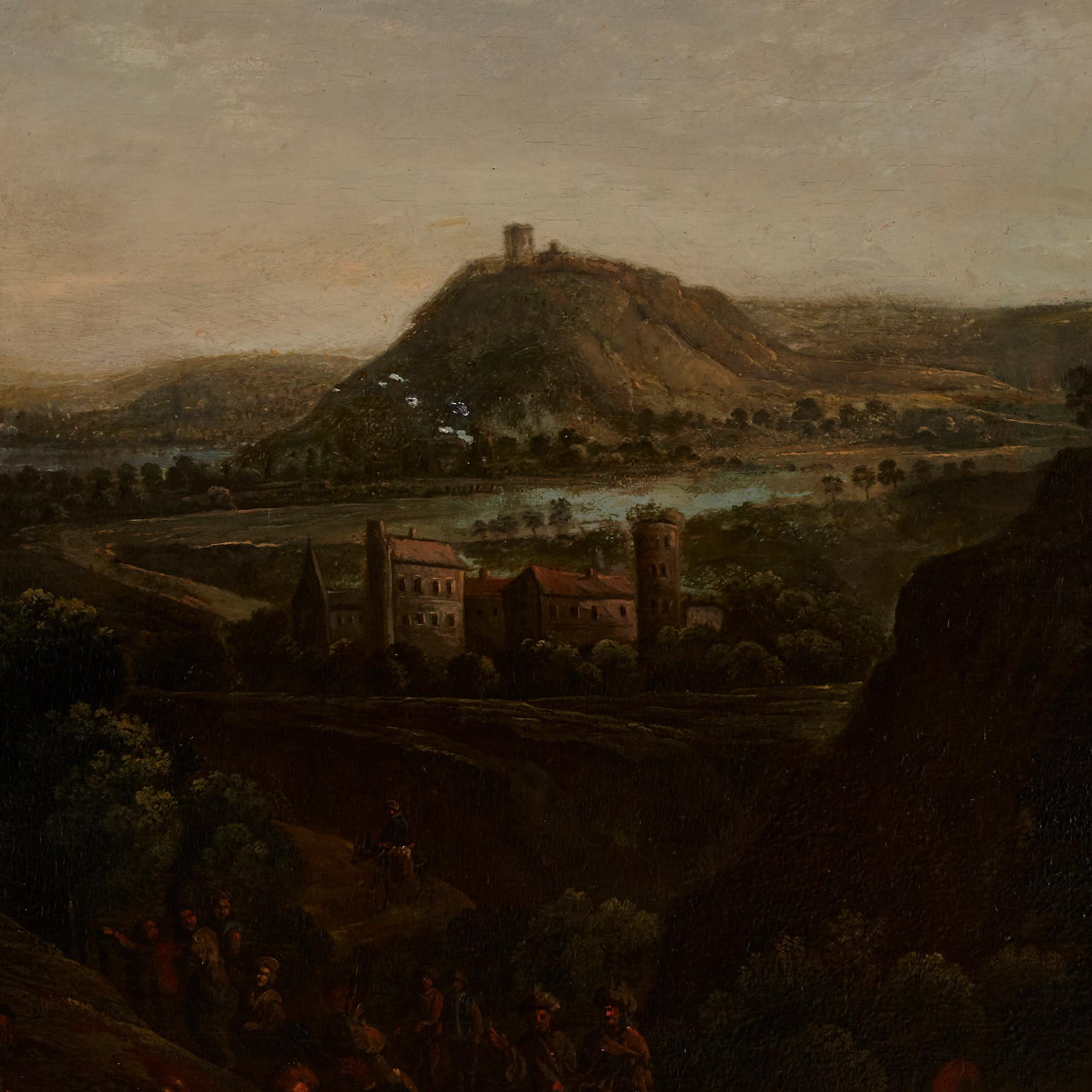Deux peintures à l'huile sur panneau de paysages de maîtres anciens de Johannes Jakob Hartmann en vente 6