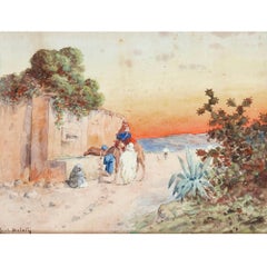 French Orientalist watercolour by Émile Boivin