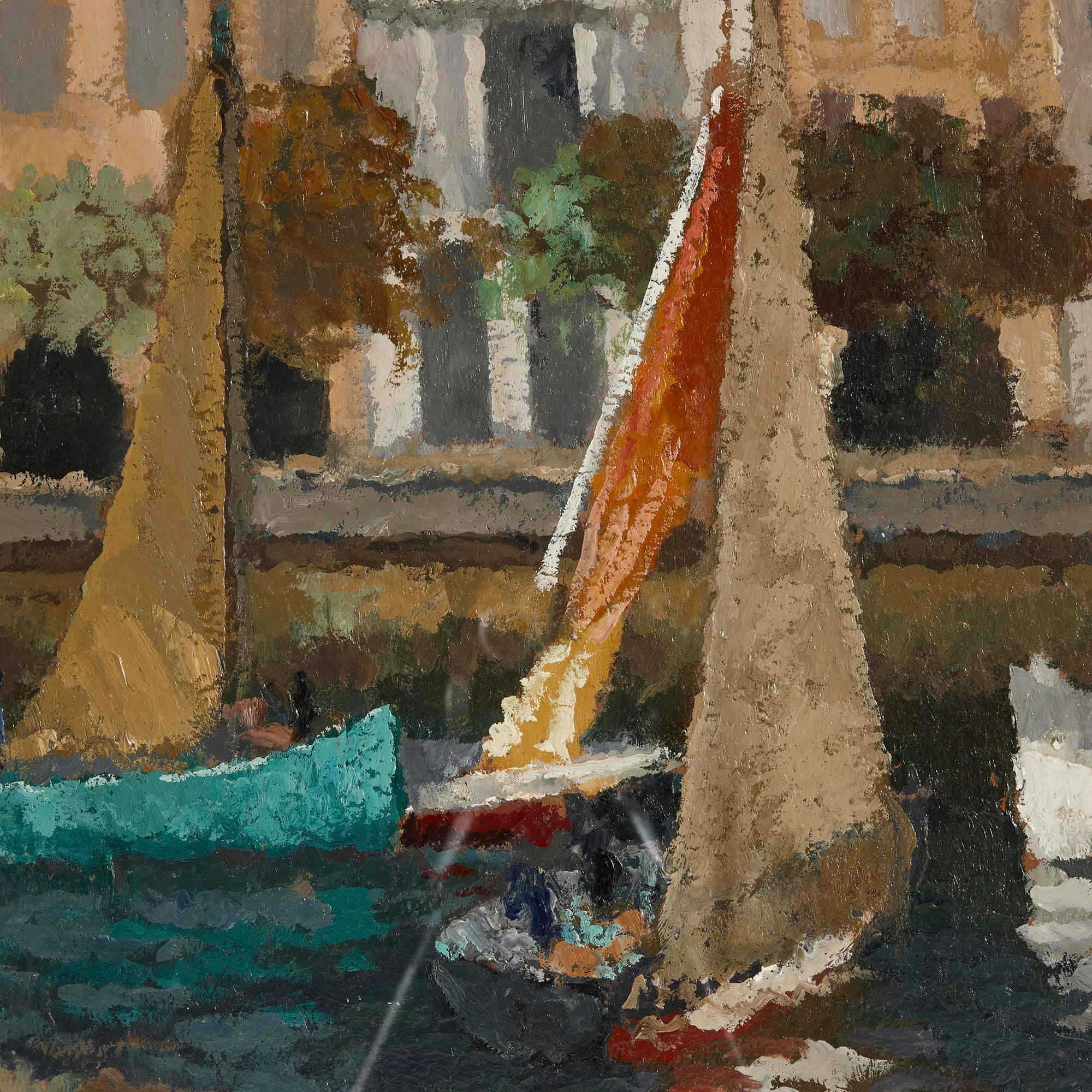 Pintura impresionista francesa de una escena marina de René Fontayne en venta 2