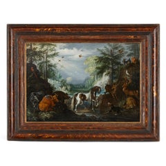 Dutch old master painting of animals in a landscape by Savery