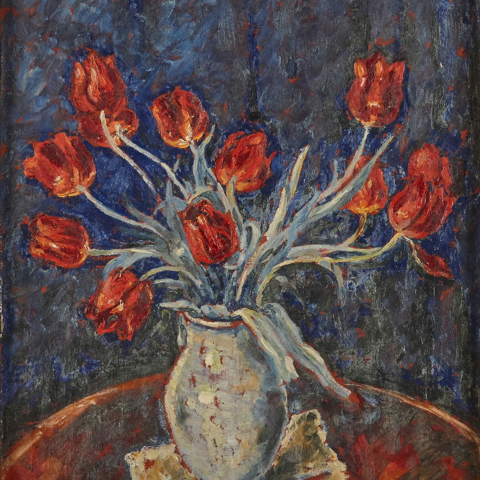 tulip flower oil painting