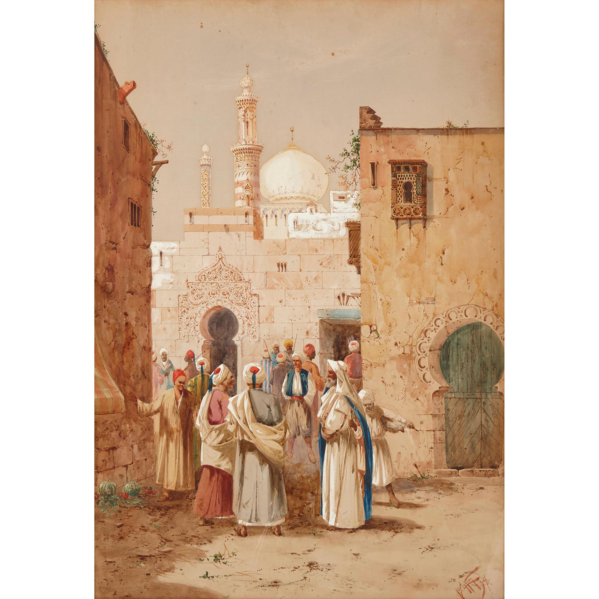 Figurative 19th Century Orientalist watercolour painting by Henry Stanton Lynton - Art by Henry Stanton Lynton 