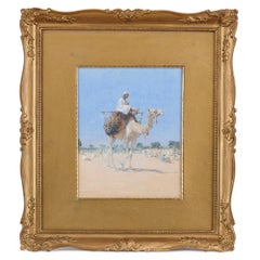 Orientalist Watercolour Painting of a Desert Scene by Alphons Leopold Mielich