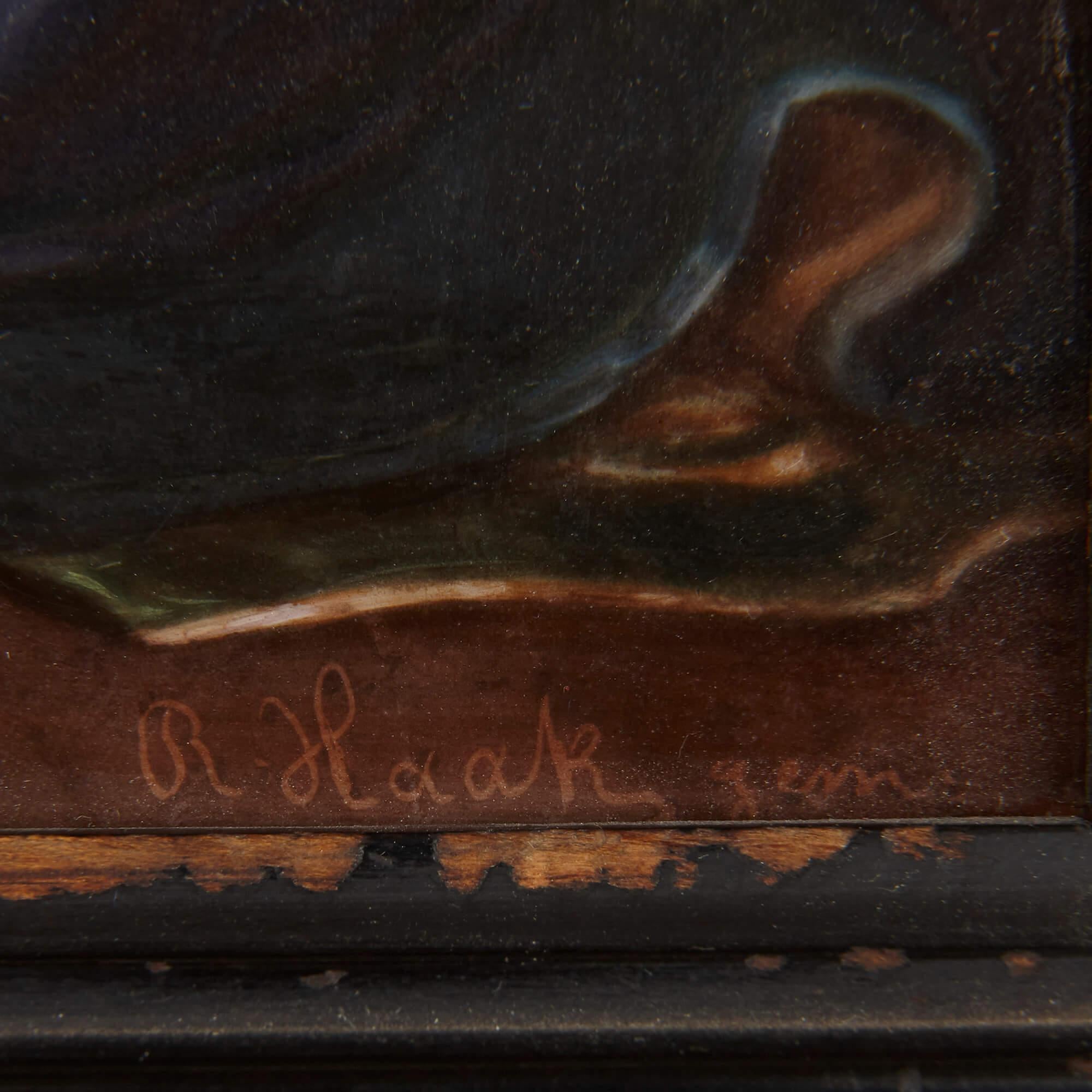 Antigua placa de porcelana alemana firmada 