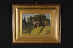 Antique Landscape Painting Attributed to Ludovico Tommasi 19th Century