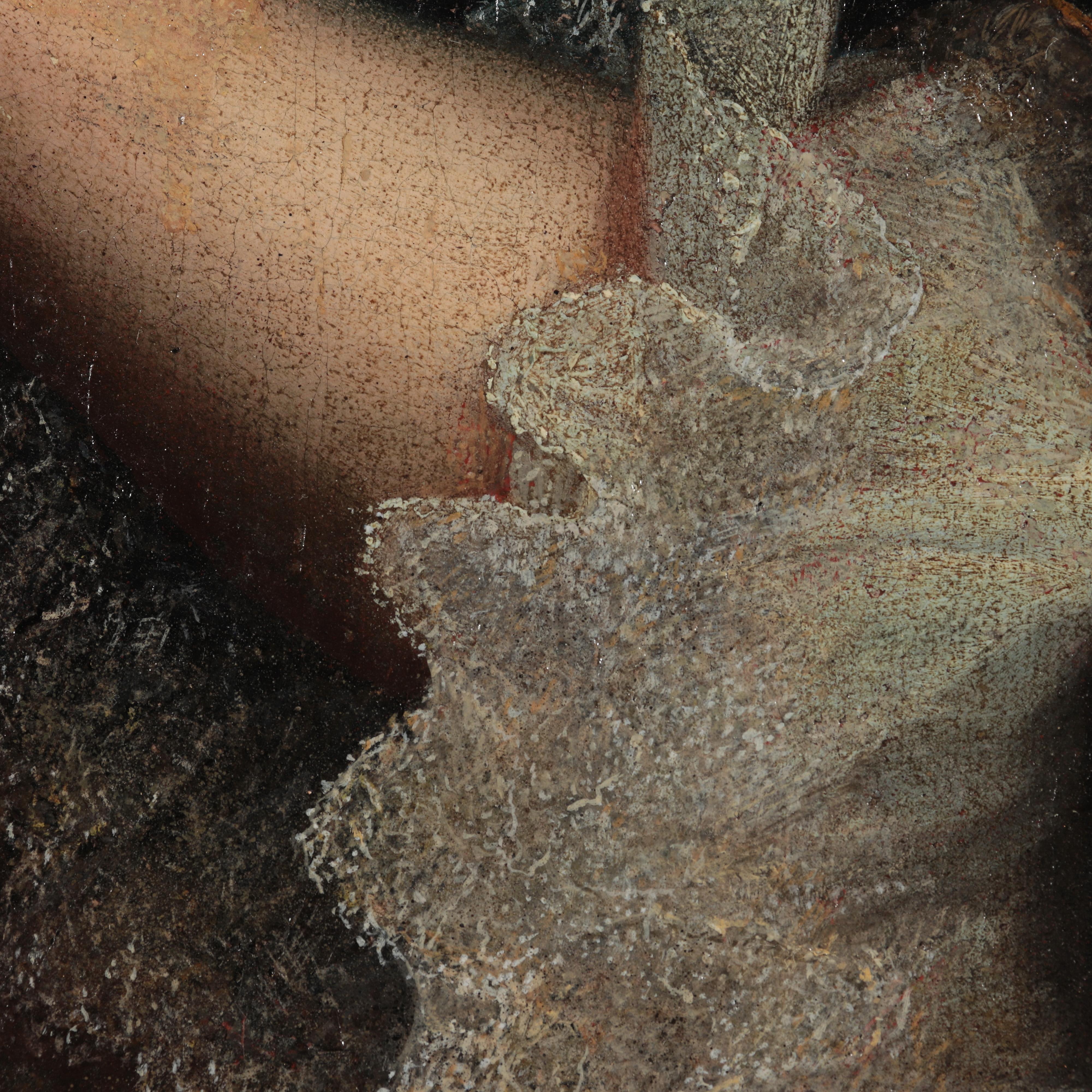 Portrait of a Noblewoman by Il Mulinaretto 18th Century - Black Portrait Painting by Giovanni Maria Delle Piane