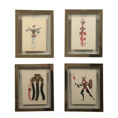 Group of Four Drawings from the series "Les Nouvelles"