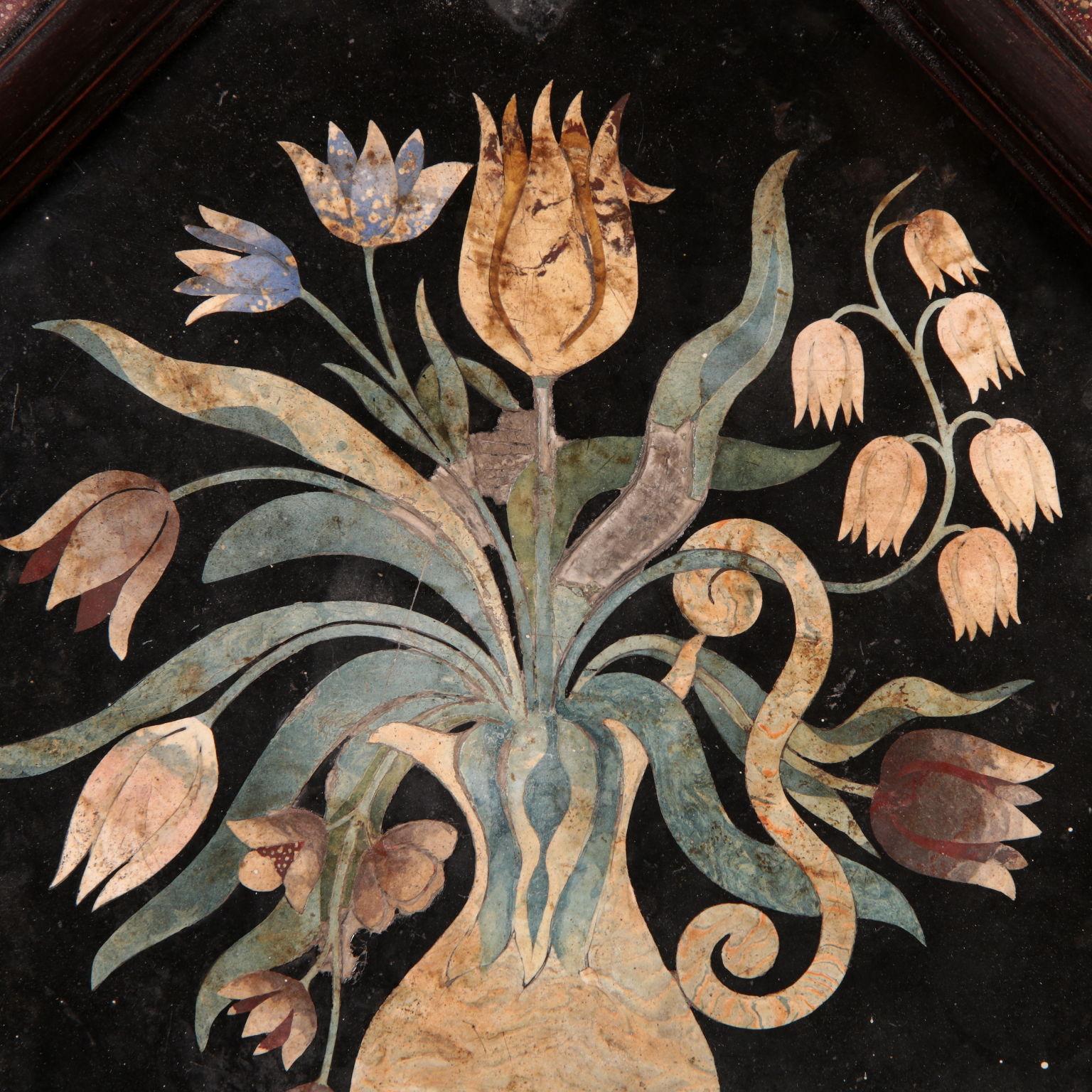 Scagliola, Flowers Vase Tuscany, end 17th century. - Other Art Style Art by Unknown