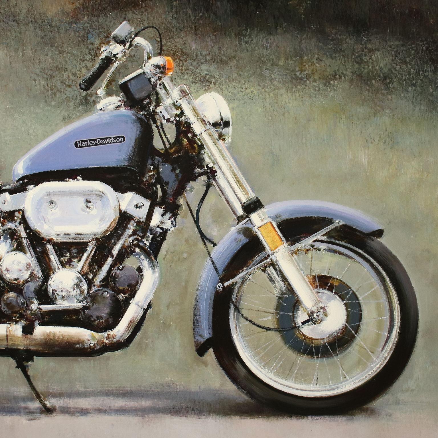 Luigi Rocca Acrylic On Canvas 20th Century, Harley-Davidson Sportster 900, 1996 3