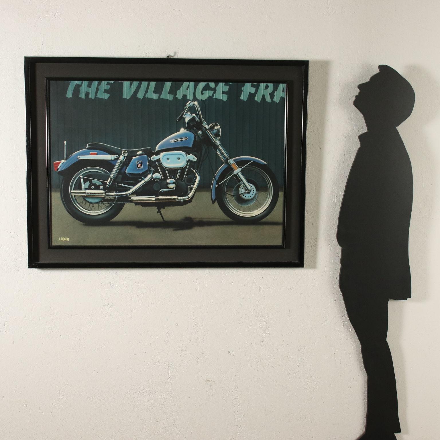 Luigi Rocca Zeitgenössisches Acryl auf Leinwand 20. Jahrhundert, Harley-Davidson 1988 1