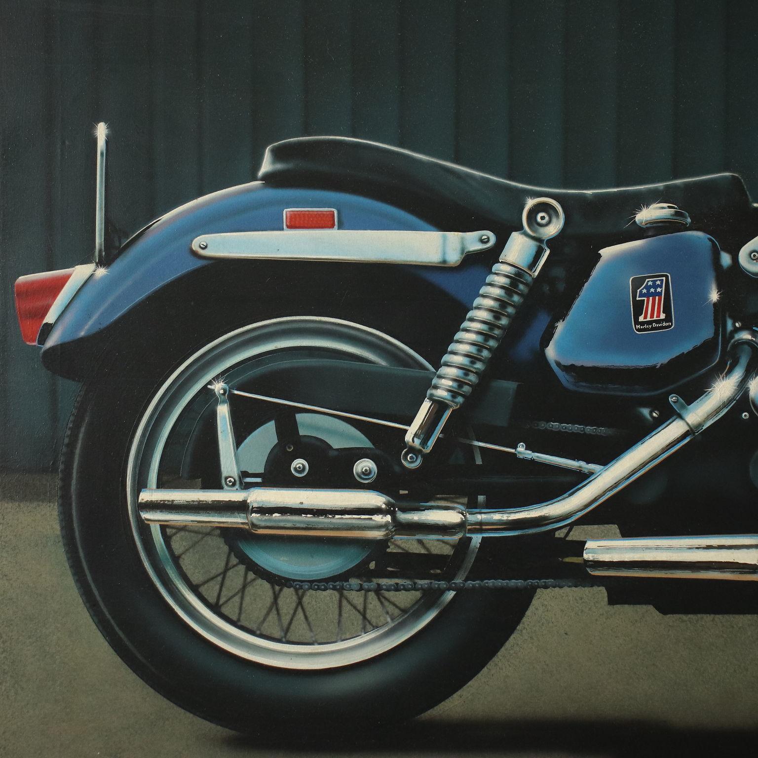 Luigi Rocca Zeitgenössisches Acryl auf Leinwand 20. Jahrhundert, Harley-Davidson 1988 2