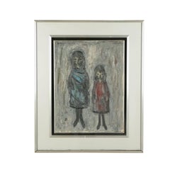 Xavier Bueno Contemporary Oil On Paperboard , Girls