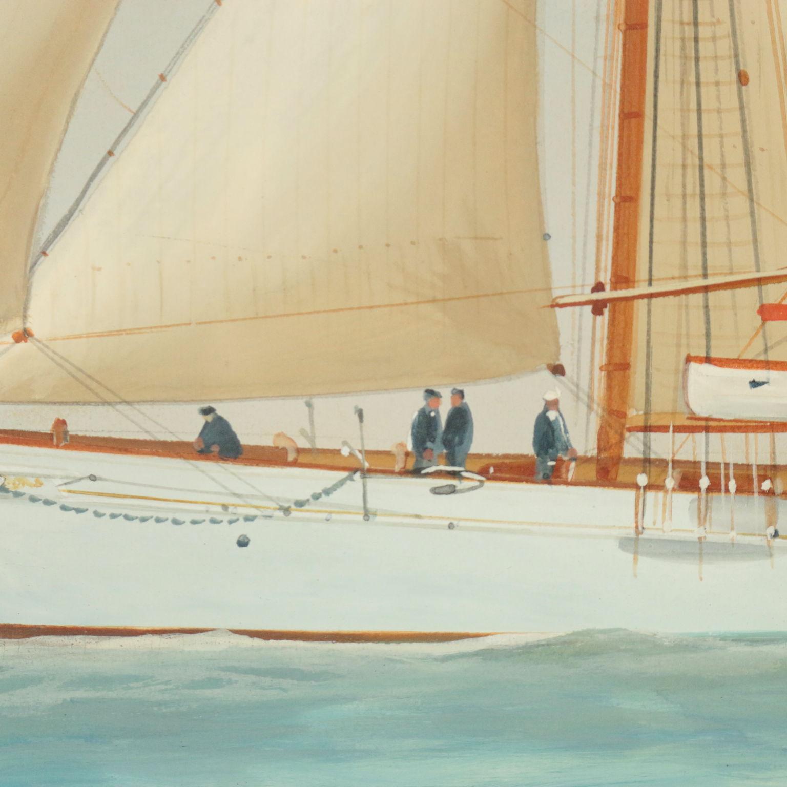 Antonio De Simone Gouache On Paper, The Astrea Ship 1904 3