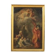 Antique Ferdinando Porta Oil On Canvas Mid '700. Rest During The Flight Into Egypt